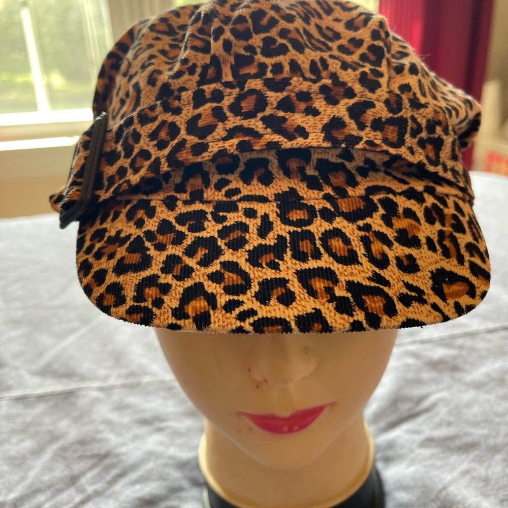 Retro 70s Leopard Print Cap with bend